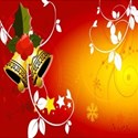 Christmas Bells on red background