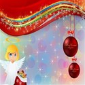 Angel and ornaments background