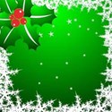 Green background with snowflake boarder