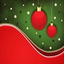 red and green background with red ornaments