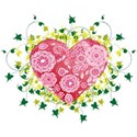 floral heart with ivy
