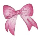 pink bow with tails