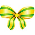 Yellow and green bow