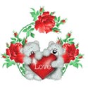 teddy bears and roses heart