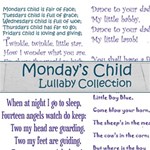 Mondays Child  Lullaby Wordart