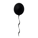 black balloon with string