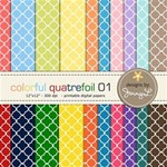 Colorful Quatrefoil with Matching Solid Papers
