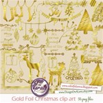 Gold Foil Christmas clipart
