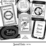 B&W Journal Cards - Set Two