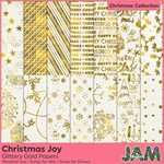 Christmas Joy - Glittery Gold Papers