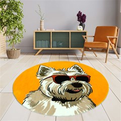 Face Cutout Round Shape 80cm Handmade Tufting Carpet