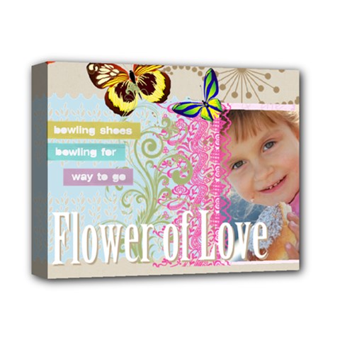 flower , kids, happy, fun, green - Deluxe Canvas 14  x 11  (Stretched)