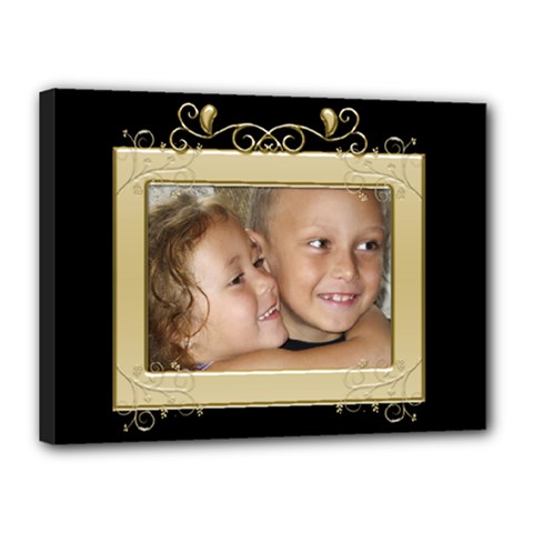 Black and Gold 16x12 Stretched Canvas - Canvas 16  x 12  (Stretched)