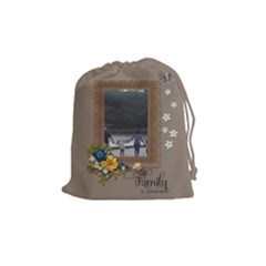 Drawstring Pouch (M): Family is Forever - Drawstring Pouch (Medium)