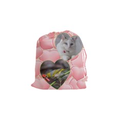 Pink Heart Drawstring Pouch (Small)