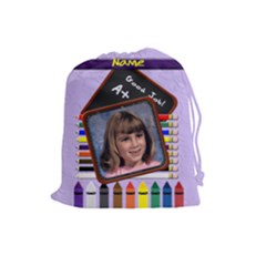 Back to School Pencil Drawstring Pouch Large - Drawstring Pouch (Large)