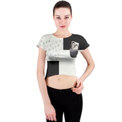 Full Print Crew Crop Top