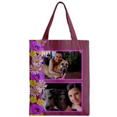 Purple Poppy Zipper Classic Tote Bag