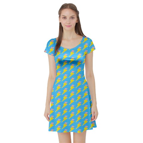 Short Sleeve Skater Dress Front