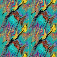 Lava Lamp Emerald Liquid Jungle By Paysmage Fabric by PAYSMAGE