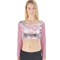 Flower Print Long Sleeve Crop Top View1