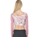 Flower Print Long Sleeve Crop Top View2