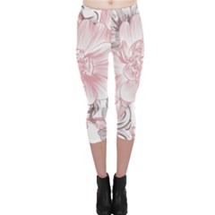 Flower Print Capri Leggings  by jmcdesigns