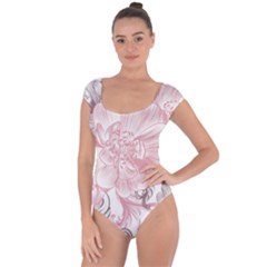 Flower Print Short Sleeve Leotard  by jmcdesigns