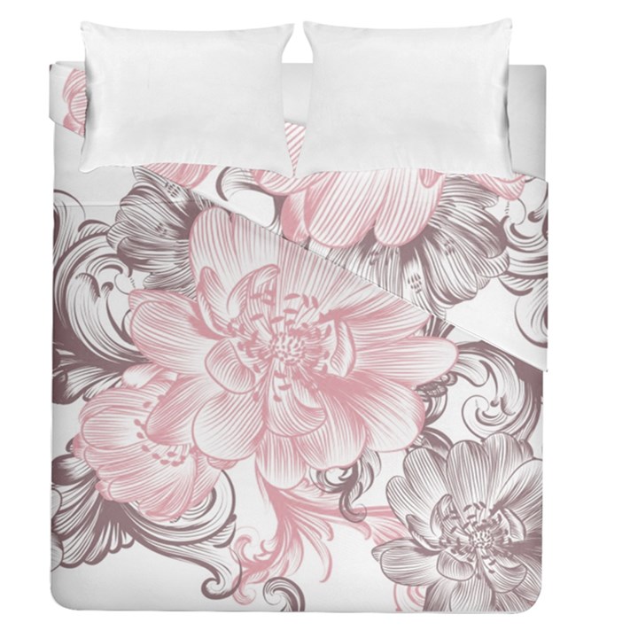 Flower Print Duvet Cover Double Side (Queen Size)