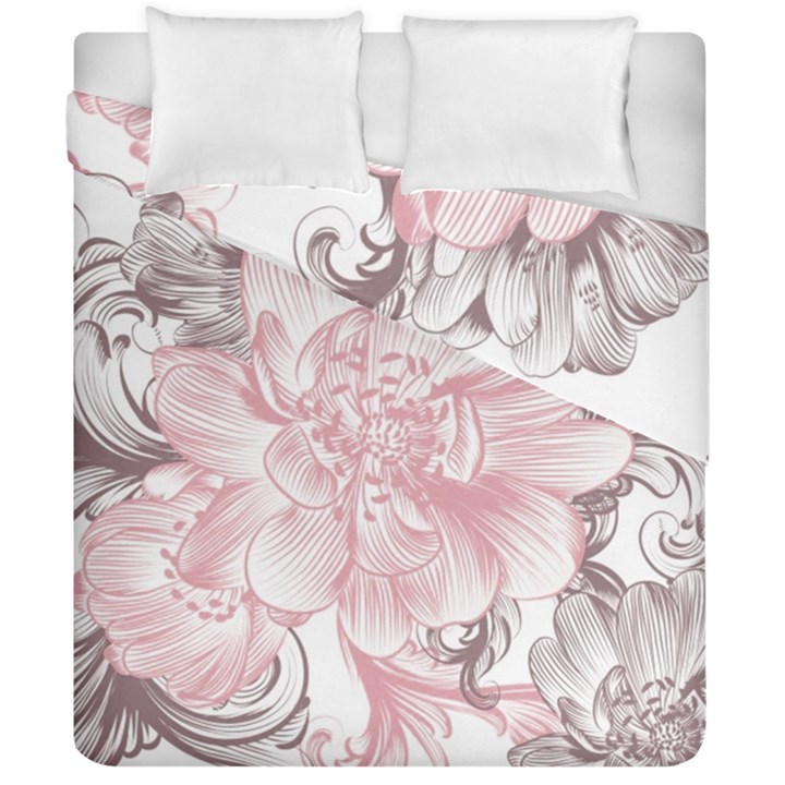 Flower Print Duvet Cover Double Side (California King Size)