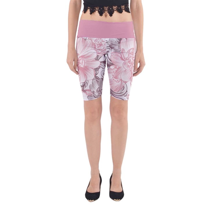 Flower Print Yoga Cropped Leggings