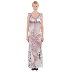 Flower Print Maxi Thigh Split Dress by jmcdesigns