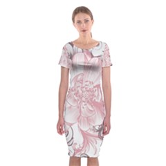 Flower Print Classic Short Sleeve Midi Dress by jmcdesigns