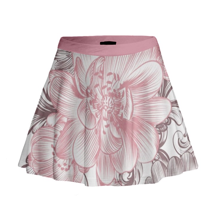 Flower Print Mini Flare Skirt