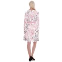 Flower Print Long Sleeve Velvet Front Wrap Dress View2