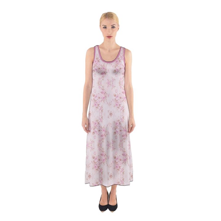 Small Flower Print Sleeveless Maxi Dress