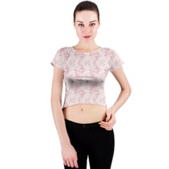 Small Flower Print Crew Neck Crop Top by jmcdesigns