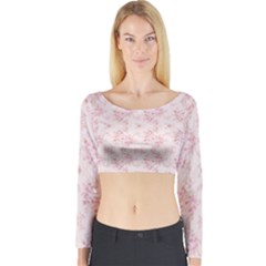 Small Flower Print Long Sleeve Crop Top by jmcdesigns