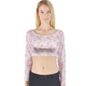 Small Flower Print Long Sleeve Crop Top View1