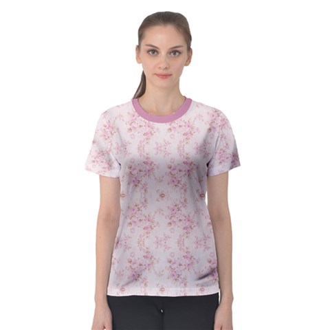 Small Flower Print Women s Sport Mesh Tee by jmcdesigns