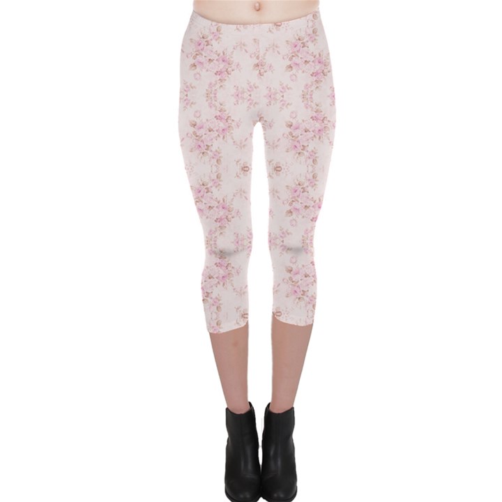 Small Flower Print Capri Leggings 