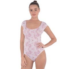 Small Flower Print Short Sleeve Leotard  by jmcdesigns