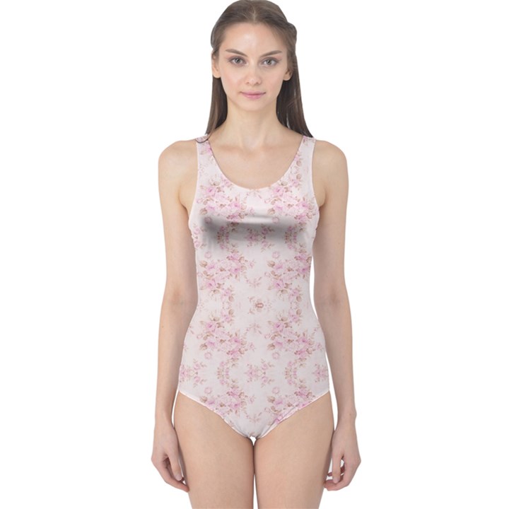 Small Flower Print One Piece Swimsuit