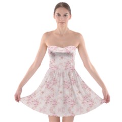 Small Flower Print Strapless Bra Top Dress by jmcdesigns