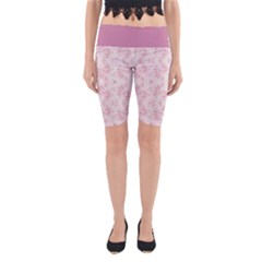 Small Flower Print Yoga Cropped Leggings by jmcdesigns