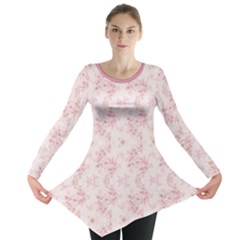 Small Flower Print Long Sleeve Tunic  by jmcdesigns