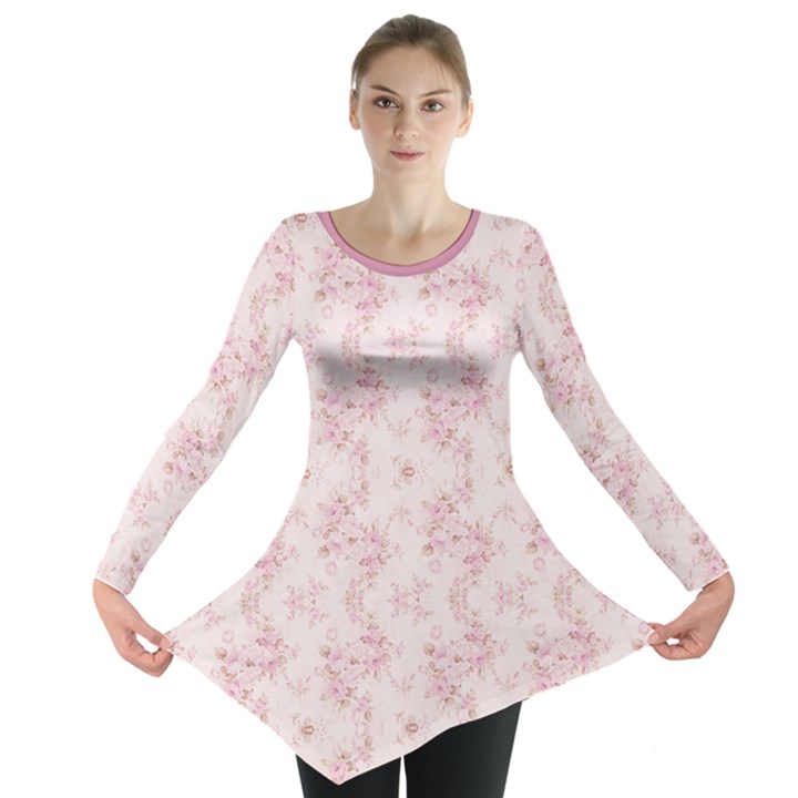 Small Flower Print Long Sleeve Tunic 