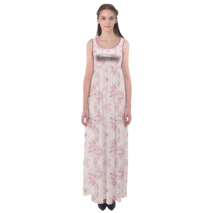 Small Flower Print Empire Waist Maxi Dress