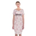 Small Flower Print Classic Short Sleeve Midi Dress View1