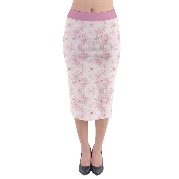 Small Flower Print Midi Pencil Skirt